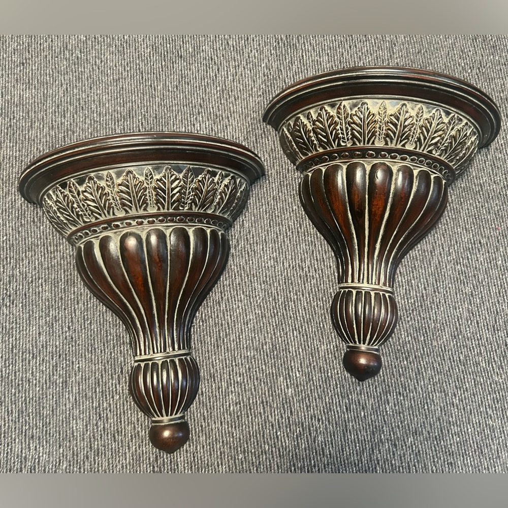 Vintage 2-pc NeoClassical Resin Corbels Display Shelf #0924247